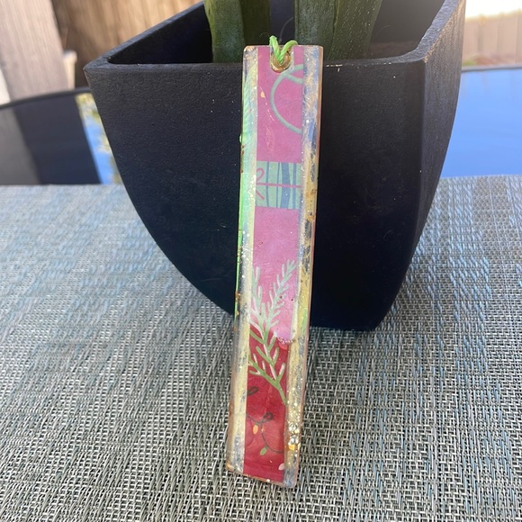 XMAS Handmade Festive Holiday Bookmark medium Gold with red Strip - Picture 6 of 9